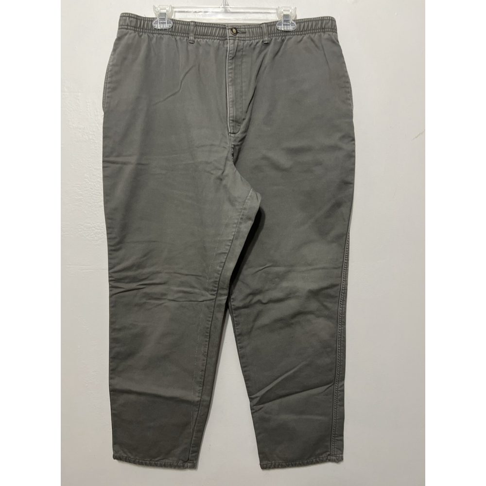 LL Bean Womens Sz‎ XL Reg Plaid Flannel Lined Pants Khaki Classic Fit Straight